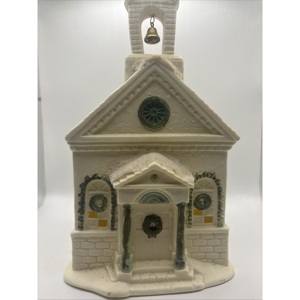 Vintage Ceramic Light Up Church And Bell Tower Untested